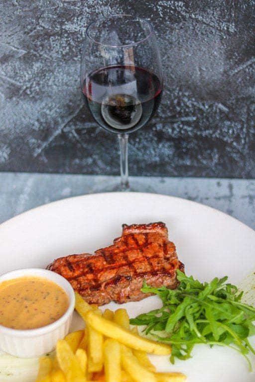 Grilled steak at Pachas Restaurant